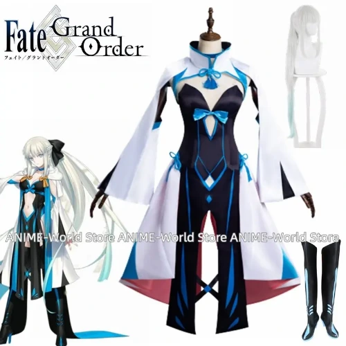 Anime Fate Grand Order FGO Morgan Le Fay Cosplay Costume Outfits Wig Crown Headdress Prop Halloween Carnival Suit Custom Size - AliExpress 