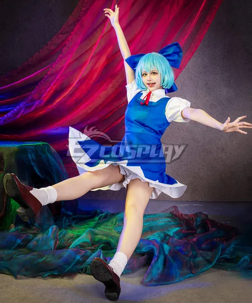 Touhou Project Ice Fairy Cirno Cosplay Costume