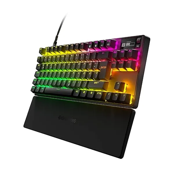 SteelSeries Apex Pro TKL HyperMagnetic Gaming-Tastatur – Die schnellste Tastatur – Anpassbares Ansprechverhalten – OLED-Bildschirm – PBT-Keycaps – USB-C – 2023 Edition – Deutsches Tastatur QWERTZ - Verdrahtet - Deutsches Tastatur (QWERTZ)