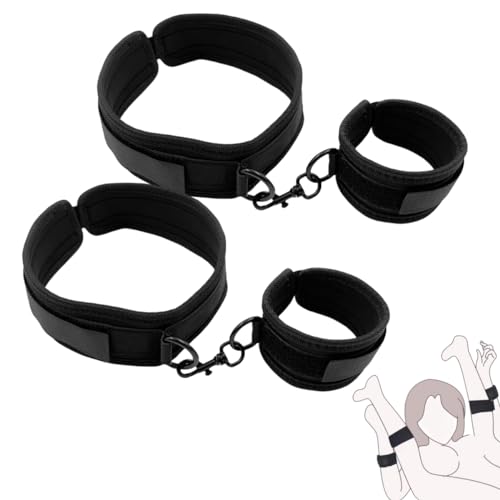 Thigh Wrist Cuffs Restraints Handcuffs BDSM Sex Toys for Women Leg Straps Tie Set Bondage for Couples SM Games [Upgraded]