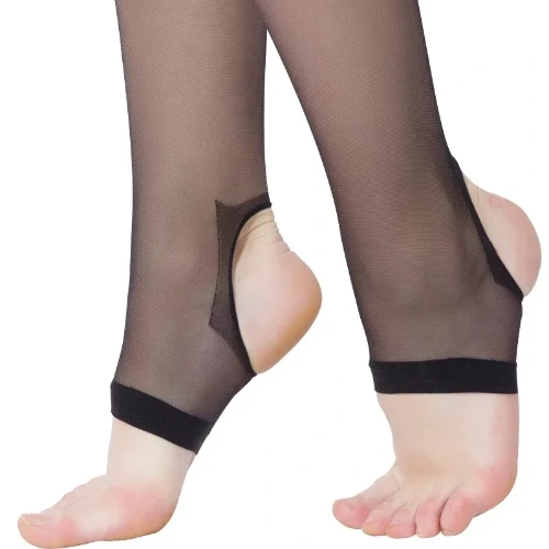 Black See-Through Stirrup Pantyhose