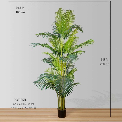 Arlo Artificial Hawaii Kwai Palm Tree Potted Plant (Multiple Sizes) | 6.5 Feet