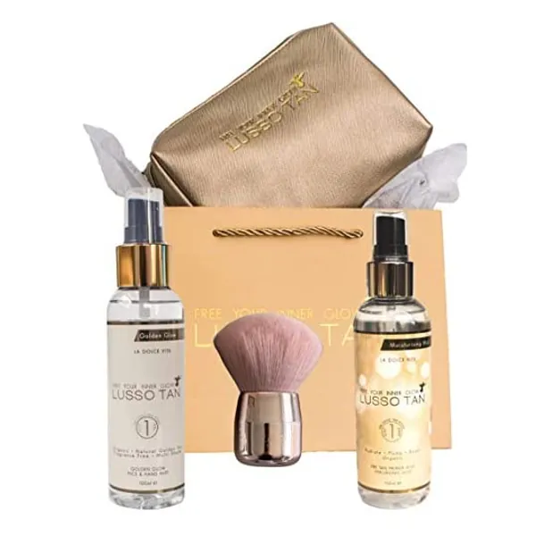 
                            Face and Hand Tanning Gift Set – By Lusso Tan. Self Tan For Hard-To-Do Areas. Organic, Vegan and Cruelty-Free Moisturising False Tan. Instant-drying. Hydrating, Flawless Finish Fake Tan.
                        