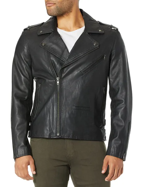 [BLANKNYC] Cross Fade Leather Motorcycle Jacket Outerwear