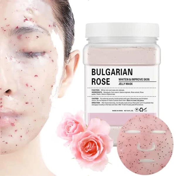 POZTL Jelly Mask Powder for Facials, Natural Rose Petals Jelly Face Mask, Professional Peel Off Hydro Face Mask Powder Leaves Skin Soft Moisturized and Revitalized,DIY SPA Mask Powder, 23 FlOz