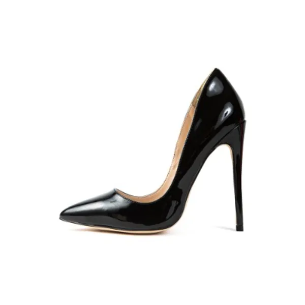 Gloria Black Vegan Patent Leather Pumps