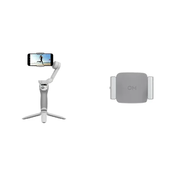 DJI OSMO Mobile SE Intelligent Gimbal, 3-Axis Phone Gimbal, Portable and Foldable, Android and iPhone Gimbal with ShotGuides & OM Fill Light Phone Clamp