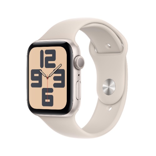 Apple Watch SE (2nd Gen) [GPS 44-mm] Smartwatch with Aluminum Case with Starlight Sport Band M/L