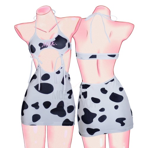 Drippin In Milk Dress - White and Black / XS/S