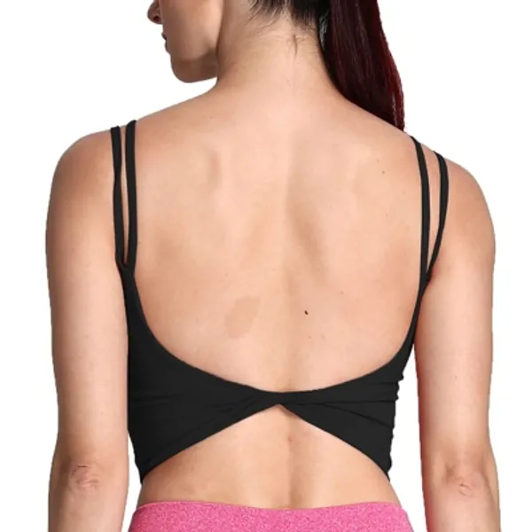 Aoxjox Women's Workout Sports Bras Fitness Padded Backless Yoga Crop Tank Top Twist Back Cami