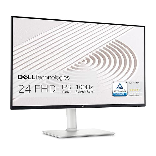 Dell S2425HS Monitor - 23.8 Inch, FHD (1920x1080) Display, 100Hz Refresh Rate 1500:1 Contrast Ratio, TÜV Rheinland Eye Comfort 4 Star, Integrated 2x5W Speaker, Height/Tilt/Swivel/Pivot - Ash White - 23.8 Inches - S2425HS