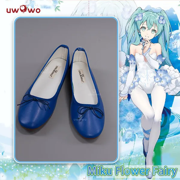Uwowo Vocaloid Hatsune Miku: Flower Fairy White Dress Figure Ver. Cosplay Shoes Vocaloid Hatsune Miku Shoes | 36