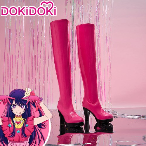 DokiDoki Anime Oshi no Ko Cosplay Hoshino Ai Pink Shoes Boots | EU 36