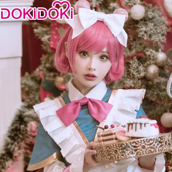 DokiDoki League of Legends Game Cosplay Annie Hastur Cosplay Wig Women Cute Pink Short Hair