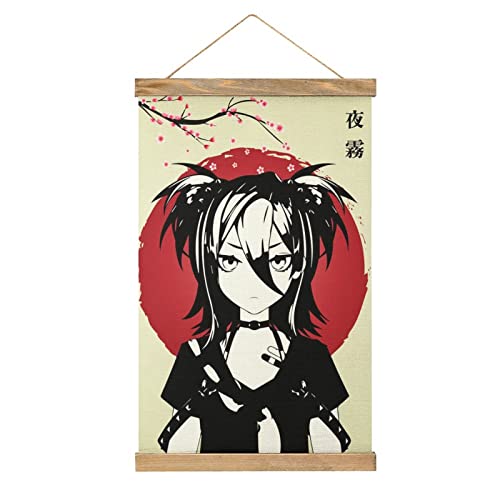 Yogiri Hololive Manga Anime Scroll Poster Wall Fabric Decor Hanging Paintings Wood Frame Hanger Magnetic Kit Holder Print Picture for Living Room Bedroom Decoration - Style-4