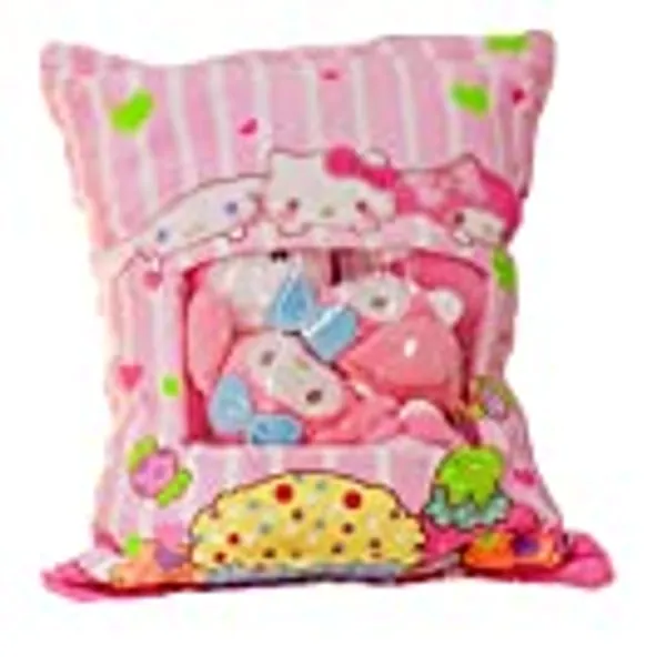 Cute Snack Pillow Pudding Bag Full of Plushies Pudding Stuffed Animal Pillow Removable Fluffy Bag Pillow Cute Plush Pillow Throw Pillow Toys (8pcs Cat)