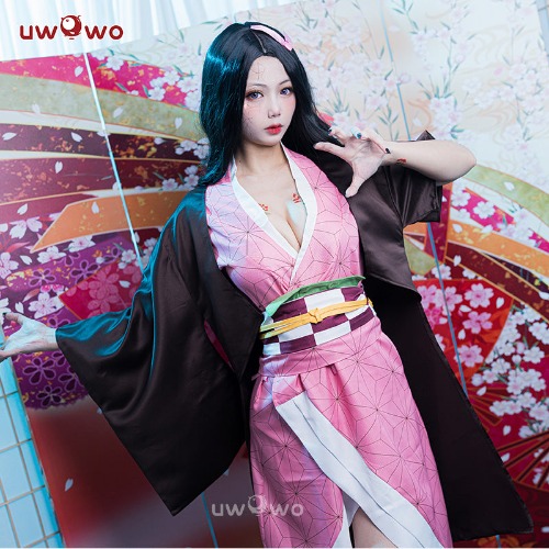 Uwowo Demon Slayer Cosplay Kamado Nezuko Cosplay Costume Kimetsu no Yaiba Kamado Nezuko Cosplay Halloween Costume | XXL