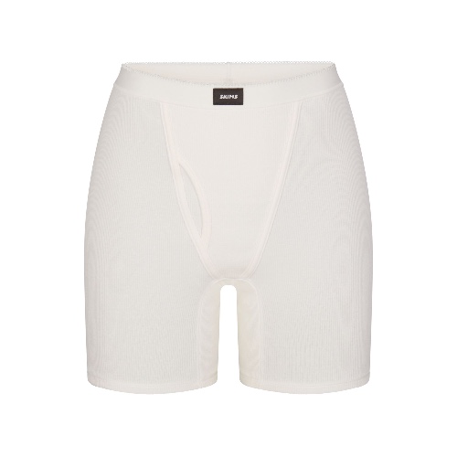 COTTON RIB PICOT BOXER | MARBLE