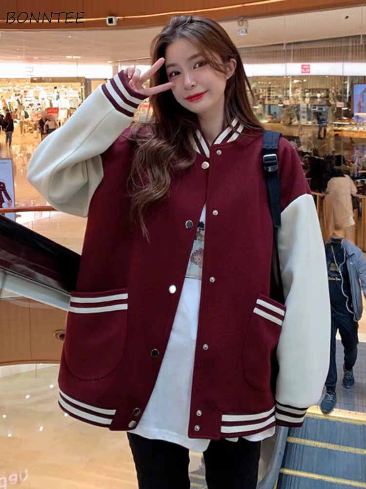 Baseball Jackets for Women Couple Korean Fashion Autumn Winter Outerwear All-match Ins Daily Loose Fit Casual Popular Harajuku - AliExpress 200000345