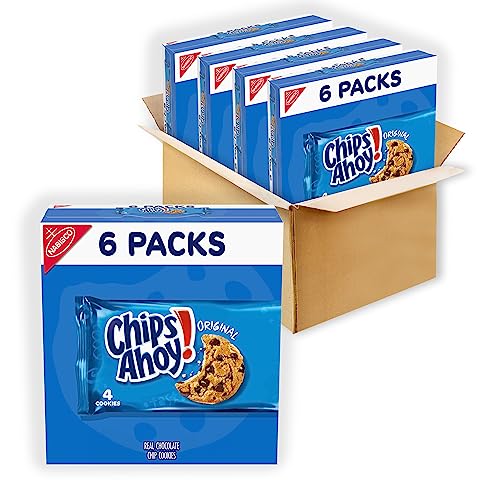CHIPS AHOY! Original Chocolate Chip Cookies, 24 Total Snack Packs, 4 Boxes (4 Cookies Per Pack) - 24 Snack Packs