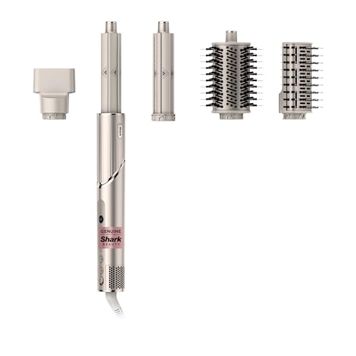 Shark HD430 FlexStyle Air Styling & Drying System, Powerful Hair Dryer Brush & Multi-Styler with Auto-Wrap Curlers, Paddle Brush, Oval Brush, Concentrator Attachment, Stone - Straight & Wavy Hair