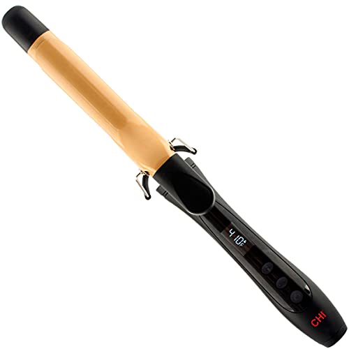 CHI Texture Tourmaline Ceramic Curling Iron, Hair Curler For Smooth & Shiny Curls, Adjustable Temperature & Automatic Shut-Off, 1" Barrel - Black - 1 inch
