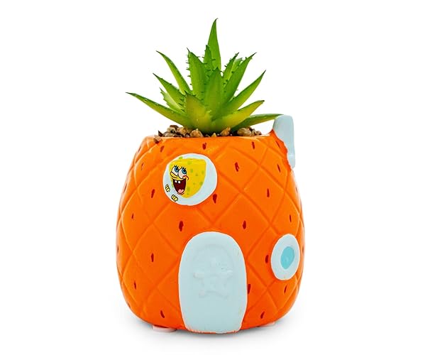 Silver Buffalo Nickelodeon's SpongeBob's Pineapple House Decorative Artificial Faux Greenery Plant in Ceramic - Spongebob's Pineapple House