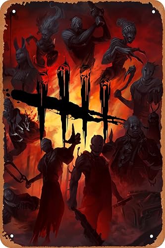 Whiasegry Dead by Daylight Game Poster Tin Sign Vintage Wall Art Decoration Metal Poster 8x12 inch