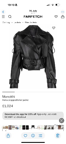 Crop leather jacket 