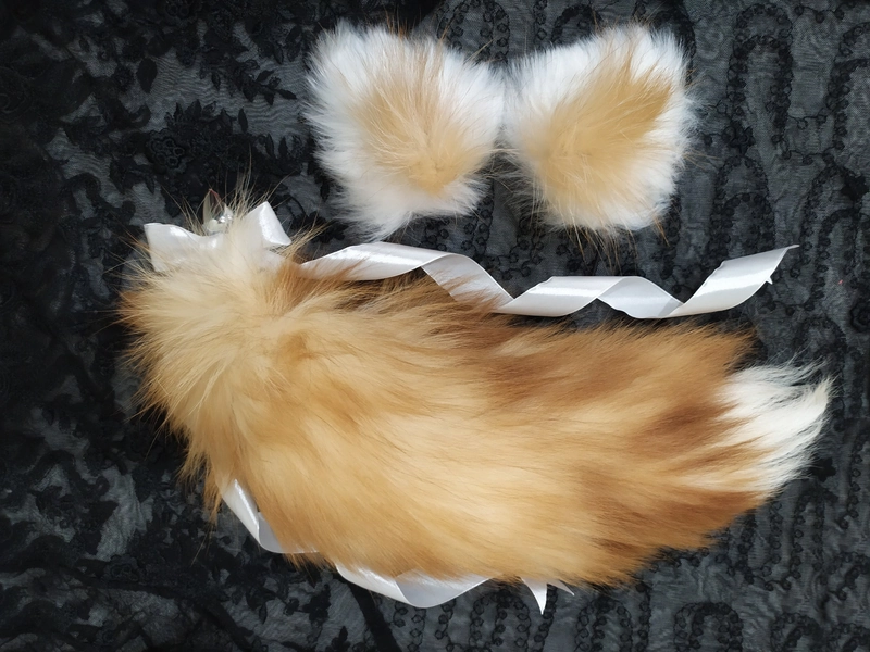 Fox ears and tail plug,Butt plug tail,Tail buttplug,Tail plug,Fox tail plug,Tail butt plug and ears,Tail plug set,Sex toys,DDLG,BDSM,Mature