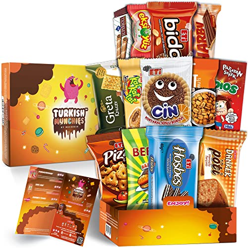 Midi International Food Hamper | Premium Exotic Foreign Foods | Unique Hampers & Gourmet Gift for Men and Women | American Alike Retro Turkish Foods | 12 Full-Size + 1 Bonus Snacks - Chocolate - 12 Count (Pack of 1)