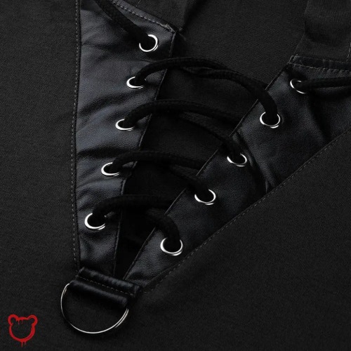 Dexter's Goth V-Neck Hoodie - Black / M