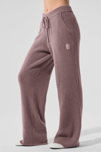 Snuggle Up Sweater High-Waist Wide Leg Pant - Mushroom | Mushroom / XS