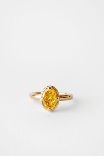 Canary Oval Solitaire | 18k Yellow Gold / 2.11 ct | Fancy Vivid Yellow VS1 | GIA Certified Lab Diamond / 6