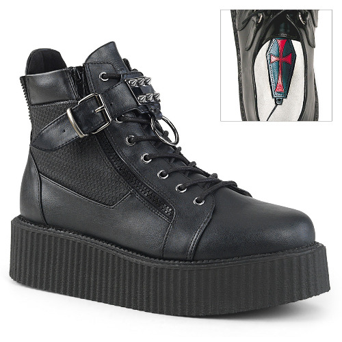 V-CREEPER-566 | Black Vegan Leather / 4