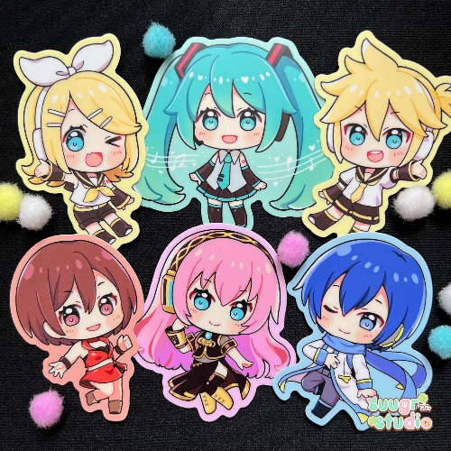 Virtual Vocalist Stickers - Miku, Snow Miku, Sakura Miku, Rin, Len, Meiko, Kaito, Luka, Gumi, Gackpo, Teto - the OG set