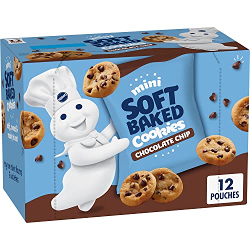 Pillsbury Mini Soft Baked Cookies, Chocolate Chip, Snack Bags, 12 ct - Chocolate Chip - 12 Count (Pack of 1)