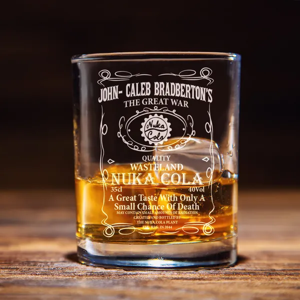 Fallout Nuka Cola Whiskey Glass, John-Caleb Bradberton's Bourbon Glass, Fathers Day Gift, Birthday Gift For Him, Fathers Day Gift