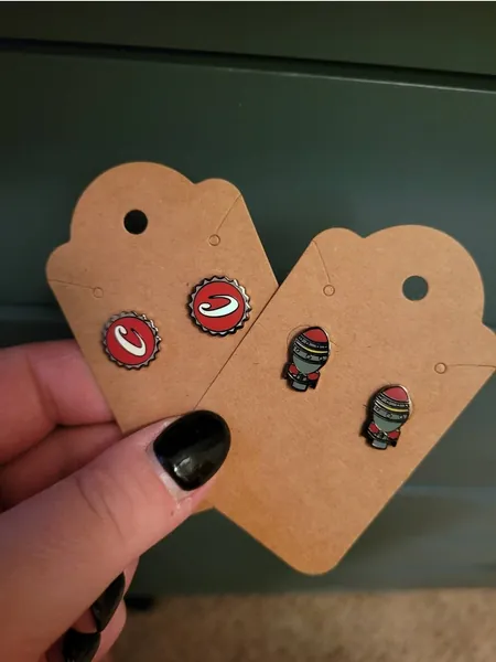 Fallout inspired stud earrings