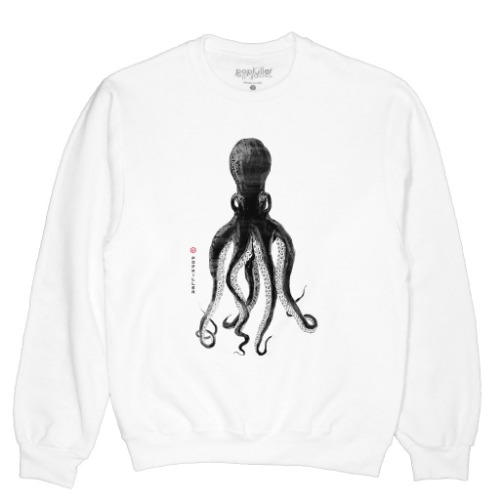 Octopus Pullover Sweatshirt - White / L