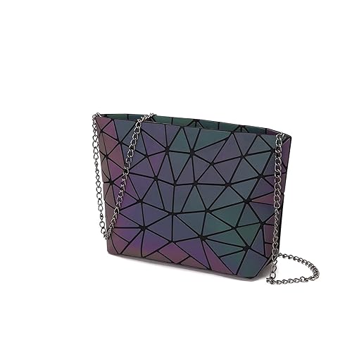ESOVIO Holographic Purse Geometric Purse Luminous Handbag Purse and Wallet for Women Iridescent Purse Reflective Purse - Holographic Purse
