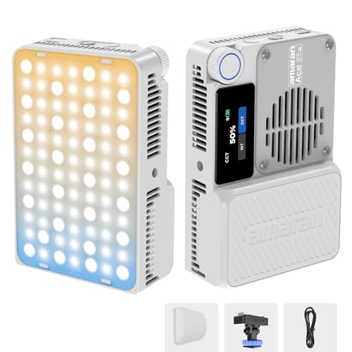 Amaran Ace 25x Pocket Bi-Color LED Light: Boost Mode Up to 32W, Bi-Color Mini Video Light (2,700-6,500K), 1,600 Lux@1m, 4,500mAh Battery with PD Fast Charging for Mobile Creators (White) - White