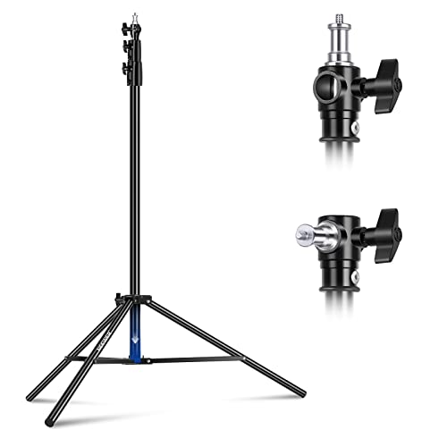 NEEWER 8.5ft/2.6m Air Cushioned Light Stand, Heavy Duty All Metal Tripod Stand with 1/4" to 3/8" Reversible Spigot, 3 Way Mounting Interface & Metal Locking Knobs, Max Load 5.5lb/2.5kg, ST-260AC - 8.5ft