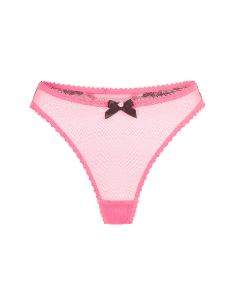 Yara 1 Thong in Pink/Black | By Agent Provocateur
