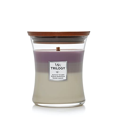 WoodWick Medium Hourglass Candle, Amethyst Sky Trilogy, 9.7 oz - Amethyst Sky Trilogy - Medium Hourglass Candle