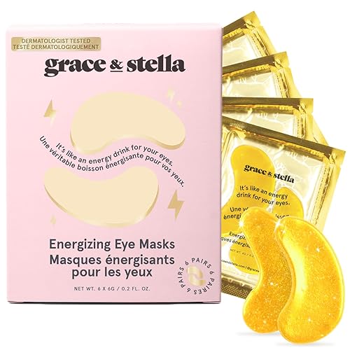 grace & stella Under Eye Mask (Gold, 6 Pairs) Reduce Dark Circles, Puffy Eyes, Undereye Bags, Wrinkles - Gel Under Eye Patches, Vegan Cruelty-Free Self Care - Gold (6 Pairs)