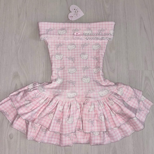 Milky Kitten Hourglass Fold Over Tube Mini Dress | Pink / L-XL