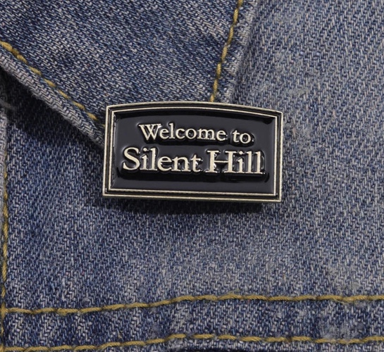Dark Goth Horror Enamel Pin - Silver
