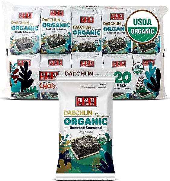 Organic DAECHUN(Choi's1) Seaweed Snacks, 20 Pack, Original, Product of Korea Premium Great