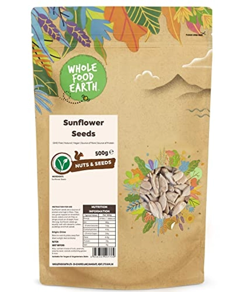 Whole Food Earth® - Sunflower Seeds 500 g | GMO Free | Natural | Source of Fibre | Source of Protein